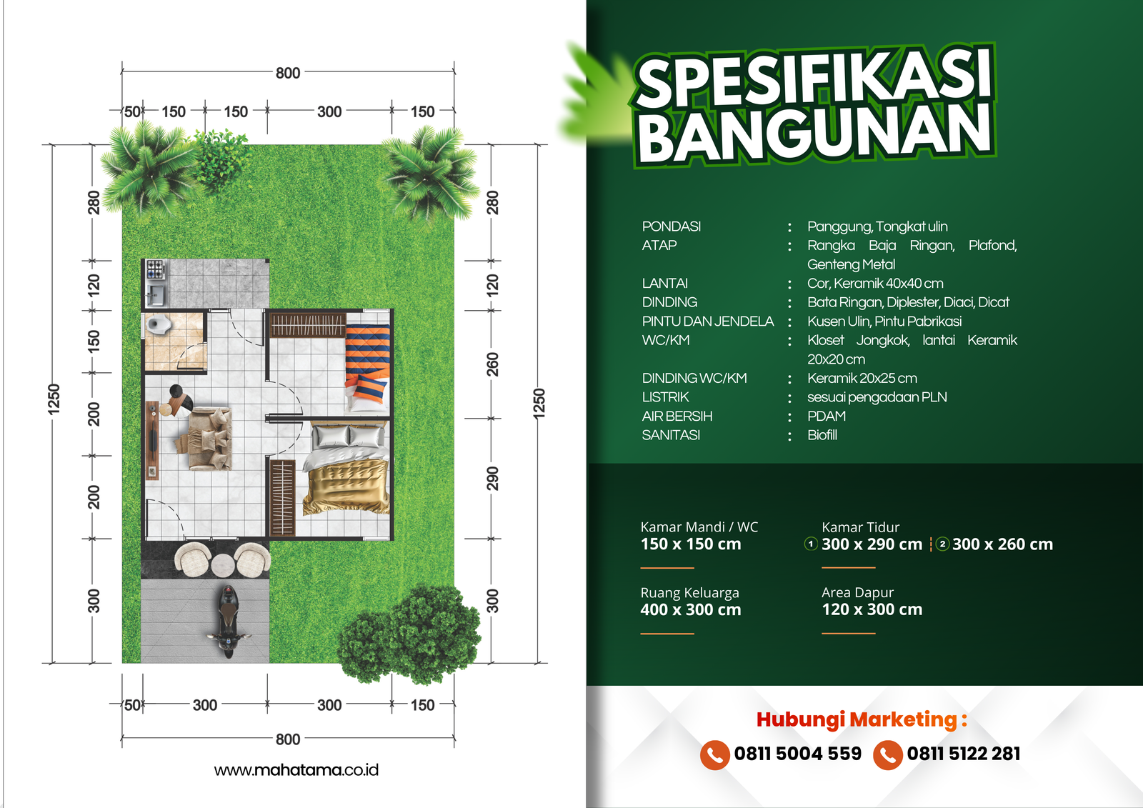 Denah Rumah - Villa Sakura Mahatama 2